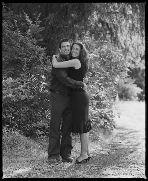 engagement portrait in black and white