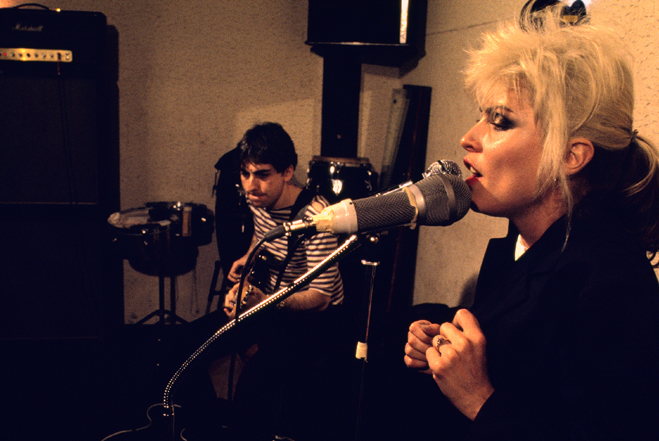 Deborah Harry and Chris Stein during New York studio rehersals for the third BLONDIE album