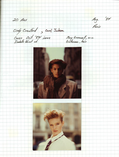 first magazine cover of model Cindy Crawford for 20ANS