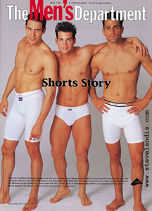 three male models in underwear on cover 