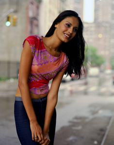 indian supermodel Ujjwala Raut in a fashion photograph by Steve Landis shot in New  York City